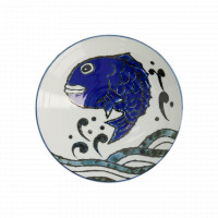 Тарелка для пасты Snapper, 22 см, 900 мл, фарфор, белый, синий, серия Seafood, TOKYO DESIGN, Нидерланды