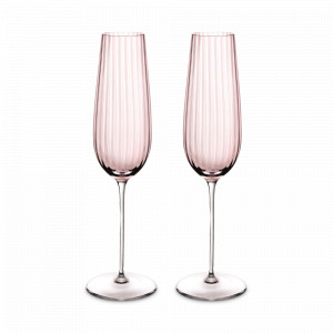 Набор из 2-х бокалов для шампанского Dusty Rose, 200 мл, хрустальное стекло, розовый, серия Round UP, NUDE GLASS, Турция, NUDE GLASS (Турция)