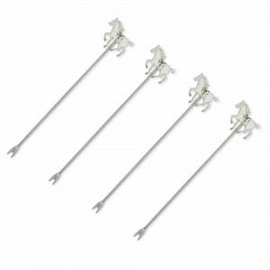 Набор из 4-х шпажек для канапе «Лошадь», 12 см, сталь, шампань, серия Horse, ANNA LAFARG, Китай, Скидка до -20% на бренд ANNA LAFARG