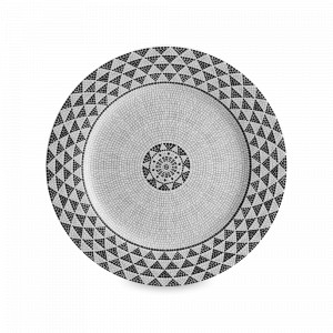 Тарелка обеденная, 27 см, фарфор, черный, декор, серия Calcada Portuguesa, VISTA ALEGRE, Португалия, Фарфоровая посуда Vista Alegre