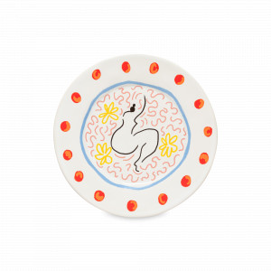 Тарелка закусочная Lady, 22 см, керамика, белый, декор, серия Summer Bliss, COSTA NOVA, Португалия, Тарелки праздничные