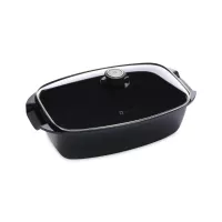 Жаровня с алмазным покрытием, с крышкой, 33 х 21 см, 5 л, сплав алюминия, черный, серия Classic, SWISS DIAMOND, Швейцария, 