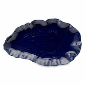 Блюдо сервировочное Clams, 37 х 22 см, фарфор, синий, серия Sea treasures, TKANO, Россия, TKANO (Россия)