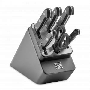 Набор из 5-ти ножей и ножниц в подставке, цвет антрацит, серия Gourmet, ZWILLING J.A. HENCKELS, Германия, Набор ножей сантоку