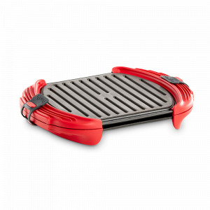 Форма - гриль для приготовления в СВЧ, 27 х 20 см, силикон, черный, красный, LEKUE, Испания, Посуда для приготовления в СВЧ