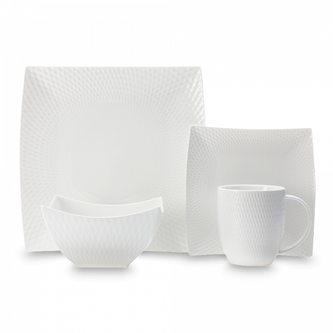 Сервиз обеденный «Даймонд», 16 предметов, на 4 персоны, фарфор, белый, серия Даймонд, MAXWELL WILLIAMS, Австралия