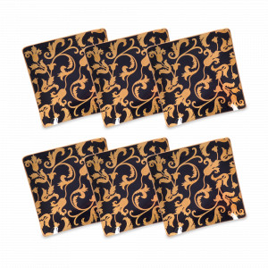 Набор из 6-ти квадратных блюдец Black Gold, 11.5 см, фарфор, черный, золотой, серия Tosca, FALKENPORZELLAN, Германия, Соусники набор