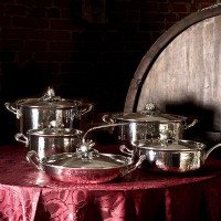 Кастрюля из нержавеющей стали, 8 л, диаметр 26 см, высота 15 см, крышка с посеребренной декорированной ручкой, серия Opus Prima, RUFFONI, Италия_00776410072789823032.jpg