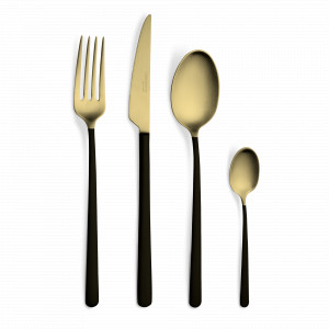 Набор столовых приборов на 6 персон, 24 предмета, цвет золото/черный, серия Tokyo, серия Tokyo, CRISTEMA, Португалия, Скидка до -25% на столовые приборы CRISTEMA