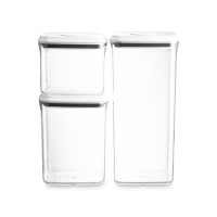 Набор из 3-х контейнеров для хранения с вакуумной крышкой, 850 мл, 1.5 л, 2.5 л, пластик, серия Click, WO HOME, Германия