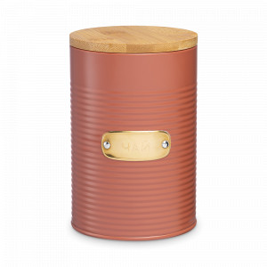 Банка для хранения чая, 1.3 л, углеродистая сталь, бамбук, терракота, серия Irmel, SMART SOLUTIONS, Россия, Емкости для хранения сыпучих продуктов