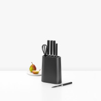 Подставка для ножей с отделением для кухонных принадлежностей, 23 х 19 см, пластик, темно-серый, серия Profile New, BRABANTIA, Бельгия_00802910064313128783.jpg