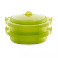 Пароварка двухъярусная, 22 см, силикон, зеленый, LEKUE, Испания, 