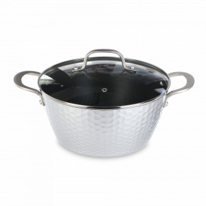 Кастрюля с крышкой, 3,7 л, диаметр 24 см, высота 12,3 см, кованый алюминий с антипригарным покрытием, для индукционных плит, ручки нержавеющая сталь, серия Hammerton, KITCHENSTAR, Китай, KITCHEN STAR (Китай)