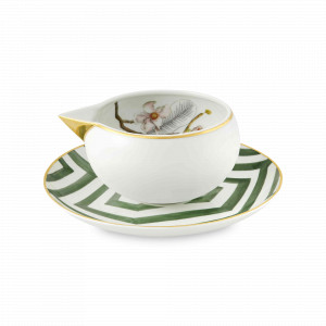 Соусник с подставкой, 500 мл, фарфор, белый, декор, серия Amazonia, VISTA ALEGRE, Португалия, Соусники