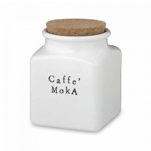 Банка для хранения кофе с крышкой, 14.5 см, керамика, белый, декор, серия Bianca Easy, NUOVA CER, Италия, Bianca Easy NUOVA CER