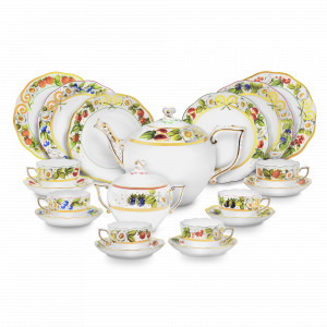 Сервиз чайный на 6 персон, 20 предметов, материал: фарфор, серия Fest, HEREND, Венгрия, HAVILAND (Франция)