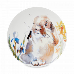 Тарелка обеденная Пасхальный кролик, 27 см, костяной фарфор, белый, декор, серия Синергия, MIX &amp; MATCH, Народная Республика Бангладеш, MIX & MATCH (Народная Республика Бангладеш)