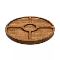 Менажница круглая, 27 см, дуб, коричневый, UNECA, Россия, 