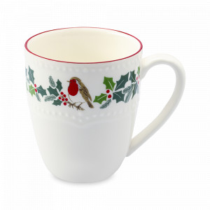 Кружка Nordic bird, 360 мл, фарфор, белый, декор, серия New Year Essential, TKANO, Китай, Кружки