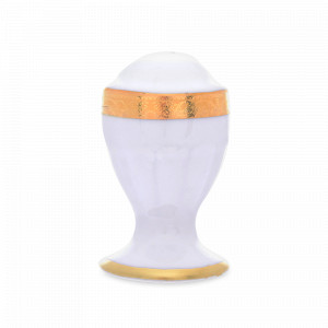 Солонка Матовая полоса, 7 см, фарфор, белый, золотой, серия Мария-Тереза, REPAST, Чехия, Мария-Тереза REPAST