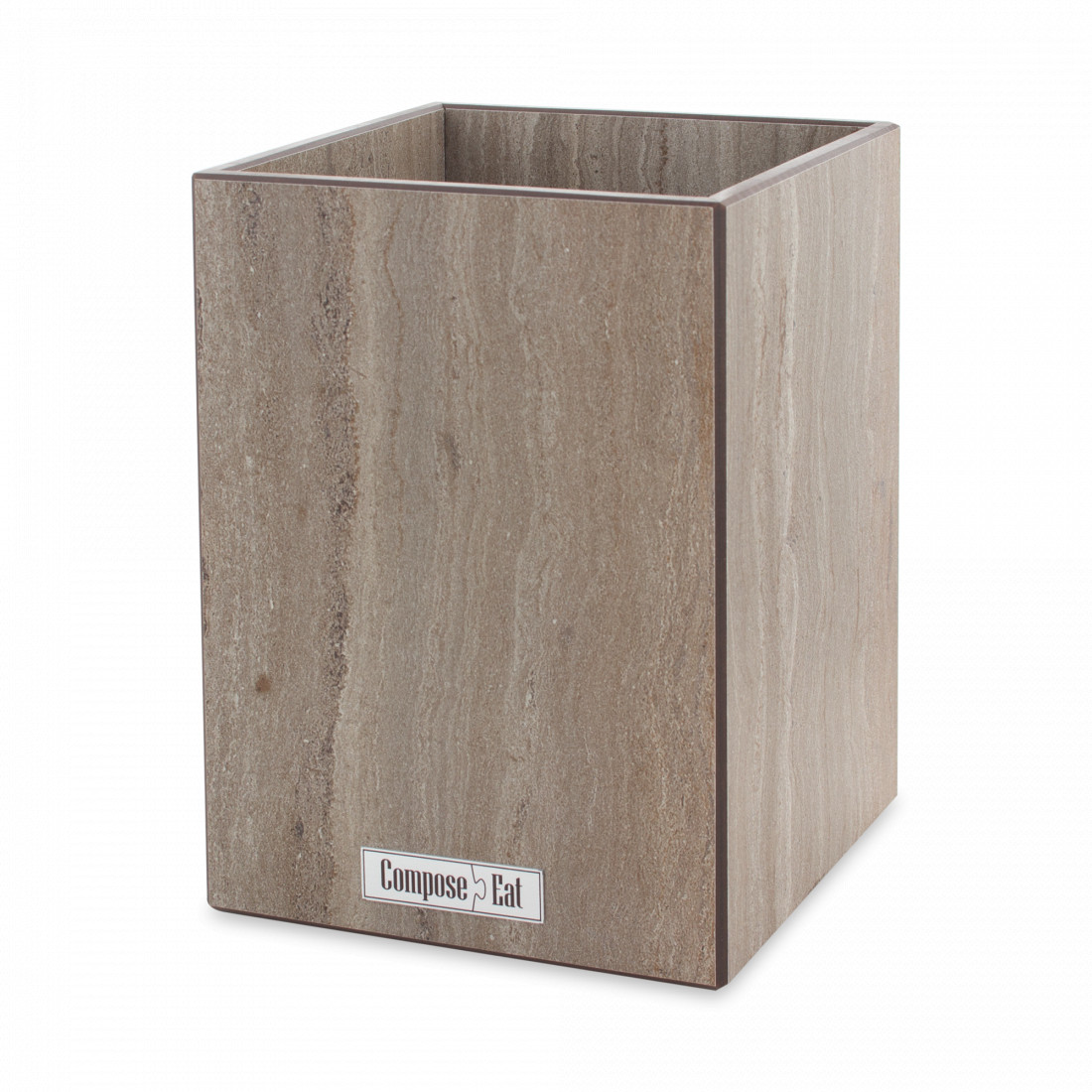 Подставка универсальная для кухонных принадлежностей, 12 х 12 х 17см, травертин капучино, композитный материал, серия Fashion, ComposeEat, Россия