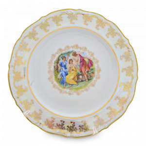 Блюдо круглое Мадонна, 30 см, фарфор, перламутр, серия Мария-Тереза, REPAST, Чехия, Мария-Тереза REPAST