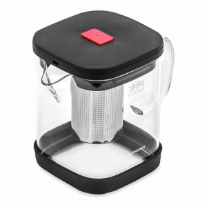 Чайник наплитный заварочный с фильтром Warkworth, 900 мл, боросиликатное стекло, нержавеющая сталь 18/10, черный, VITAX, Великобритания, Чайники наплитные