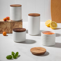 Банка для хранения, 750 мл, керамика, дерево, белый, серия Home, DECOR DE TABLE, Китай_00822110047333459497.jpg