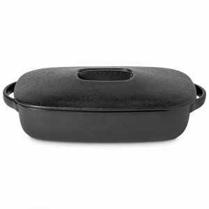 Блюдо для запекания с крышкой Carbon Black, 35 х 24.5 см, керамика, черный, серия Boutique, COSTA NOVA, Португалия, Прямоугольные формы для запекания