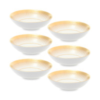 Набор из 6-ти розеток White Gold, 11 см, фарфор, белый, золотой, серия Constanza Rio, FALKENPORZELLAN, Германия