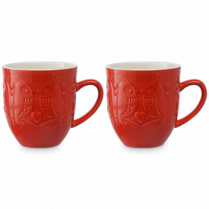 Набор из 2-х кружек, 500 мл, керамика, красный, серия Birds of Paradise, LIBERTY JONES, Россия, Большие кружки