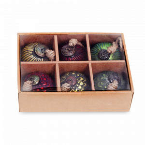 Набор из 6-ти елочных игрушек, 10 см, стекло, мультиколор, ROOMERS FURNITURE, Нидерланды, ROOMERS FURNITURE (Нидерланды)