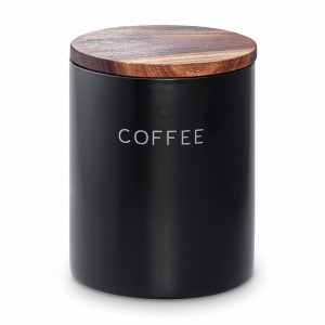 Банка для хранения кофе, 650 мл, керамика, дерево, черный, SMART SOLUTIONS, Россия, Банки для хранения чая