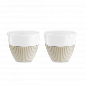 Набор из 2 стаканов для чая, 250 мл, фарфор, силикон, белый, бежевый, серия Anytime, VIVA Scandinavia, Дания, Anytime VIVA SCANDINAVIA
