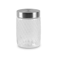 Банка для хранения, 1.3 л, стекло, нержавеющая сталь, HOMEFEEL, Россия