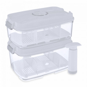 Набор из 2-х вакуумных контейнеров и насоса, материал: тритан, цвет: белый, серия REC-Bigger, STATUS, Словения, STATUS (Словения)