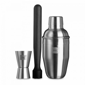 Набор для приготовления коктейля Basic, 3 предмета, нержавеющая сталь, пластик, VACU VIN, Нидерланды, Барные аксессуары для коктейлей