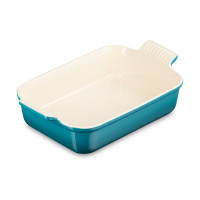 Форма для запекания Heritage, 2,4 л, керамика, бирюзовый, серия Deep Teal, LE CREUSET, Франция