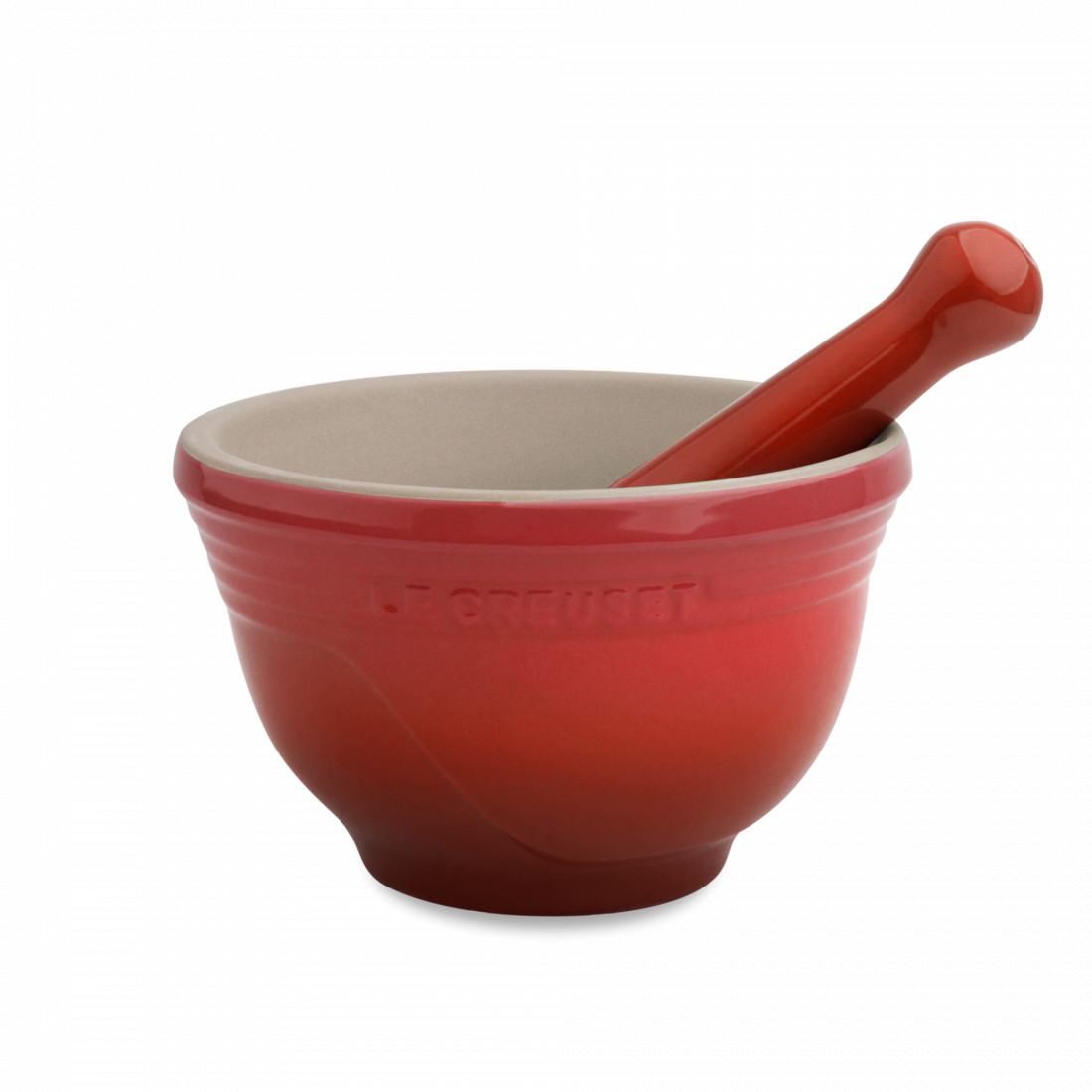 Ступка с пестиком, 0,3 л, 11,5 см, керамика, красный, серия Cerise, LE CREUSET, Франция