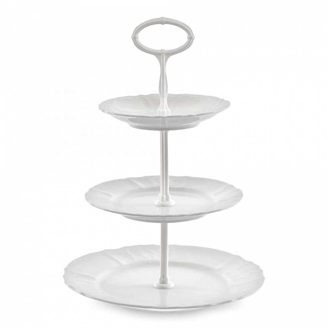 Этажерка 3 яруса, 35 см, фарфор, белый, серия Недекорированный, BERNADOTTE, Чехия