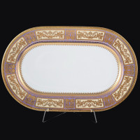Блюдо овальное Violet Creme Gold, 36 х 23 см, фарфор, фиолетовый, золотой, серия Diadem, FALKENPORZELLAN, Германия_00816630066304919088.jpg