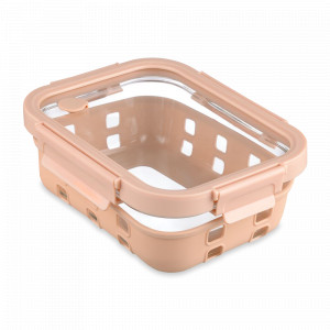 Форма для запекания и хранения с крышкой, 1050 мл, боросиликатное стекло, пластик PP, бежевый, SMART SOLUTIONS, Россия, Жаропрочные формы для запекания