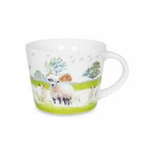 Кружка «Овцы», 420 мл, фарфор, белый, декор, KOENITZ, Германия, Большие кружки