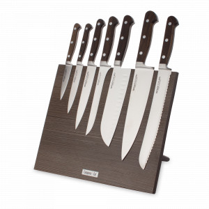 Набор кухонных ножей, 7 штук, на магнитной подставке ComposeEat, серия Classic Smoked Oak, BERGER CUTLERY, Германия, Набор ножей упаковка
