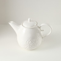 Чайник заварочный, 1.3 л, фарфор, белый, рельеф, серия English gardens, LIBERTY JONES, Китай_00820690050239805272.jpg