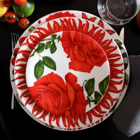 Тарелка обеденная Red Sun, 28 см, костяной фарфор, красный, серия Red, TAITU, Италия_00809510046468325848.jpg