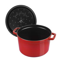 Кокот круглый, 4.7 л, 24 см, чугун, вишневый, серия La Cocotte, STAUB, Франция_00815120045850185516.jpg