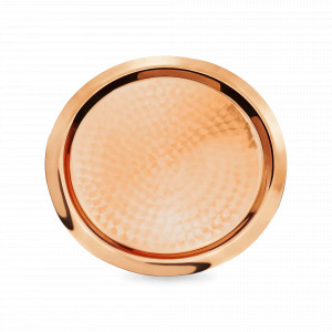 Поднос круглый, 27 см, медь, серия Летний сад, Кольчугинский Мельхиор, Россия, Подносы