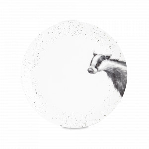 Тарелка обеденная «Барсук», 26.5 см, костяной фарфор, белый, декор, серия Wrendale Designs, ROYAL WORCESTER, Великобритания, ROYAL WORCESTER (Великобритания)